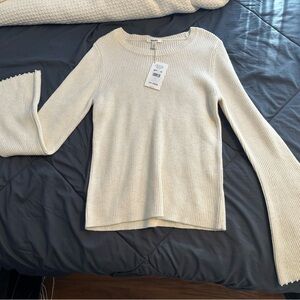 Splendid Cashmere Blend Sweater with Bell Sleeves